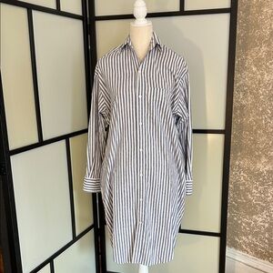 Vince Black and White Striped Button Down Shirt
